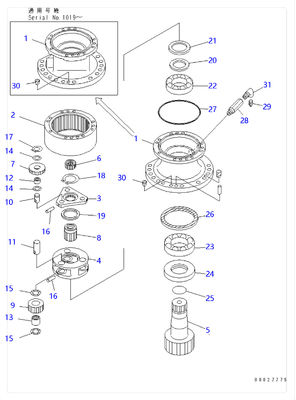 PC110-6 PC120-6 PC130 Komatsu Excavator Swing Reduction Gearbox 203-26-00150