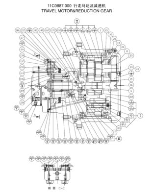 LiuGong CLG920E CLG922E 11C0887 TRAVEL MOTOR REDUCTION GEAR